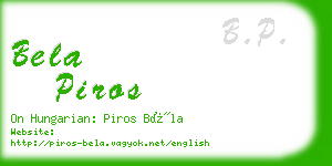 bela piros business card